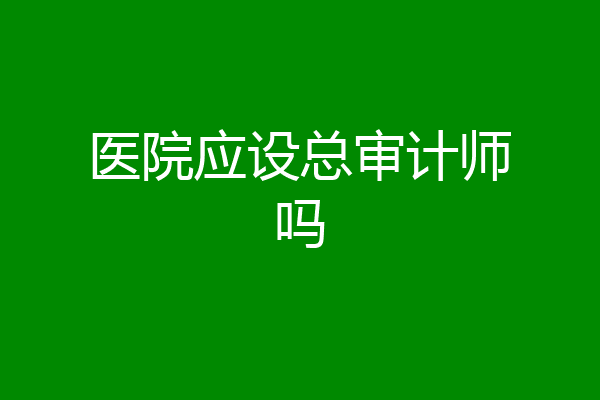 医院应设总审计师吗