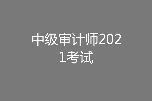 中级审计师2021考试