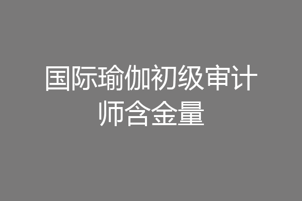 国际瑜伽初级审计师含金量