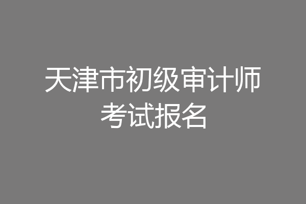 天津市初级审计师考试报名