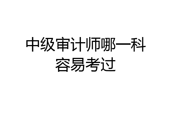 中级审计师哪一科容易考过