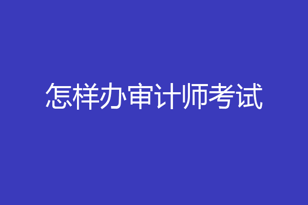 怎样办审计师考试