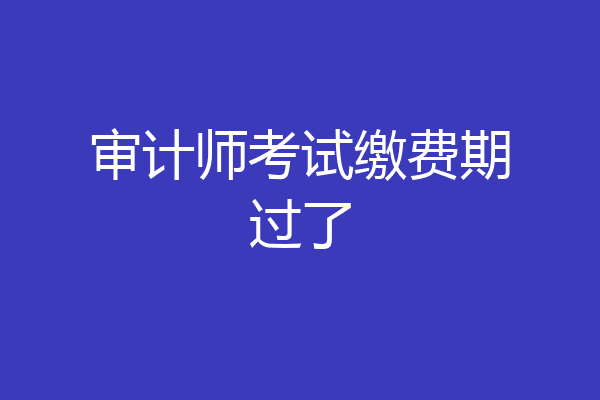 审计师考试缴费期过了