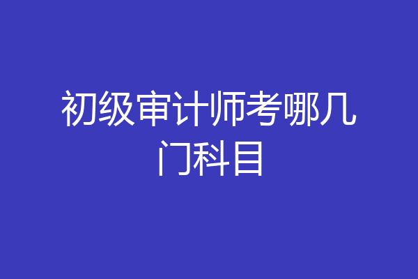 初级审计师考哪几门科目