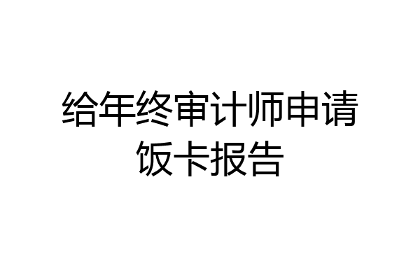 给年终审计师申请饭卡报告