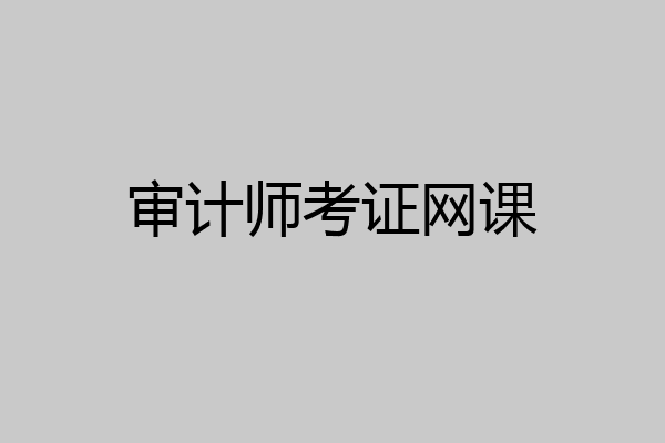审计师考证网课
