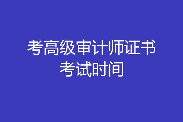 考高级审计师证书考试时间