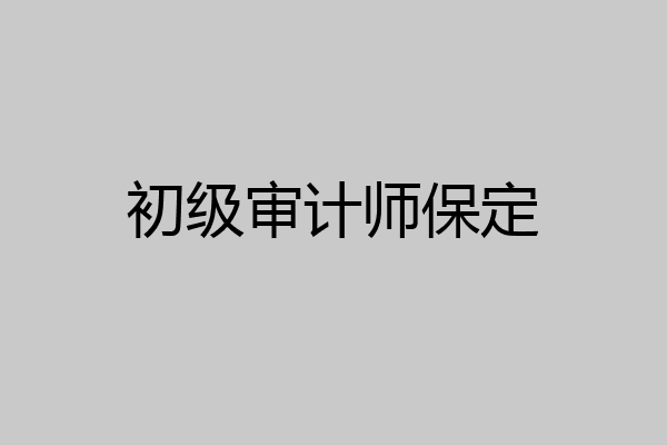 初级审计师保定