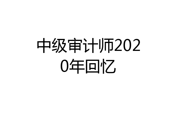 中级审计师2020年回忆