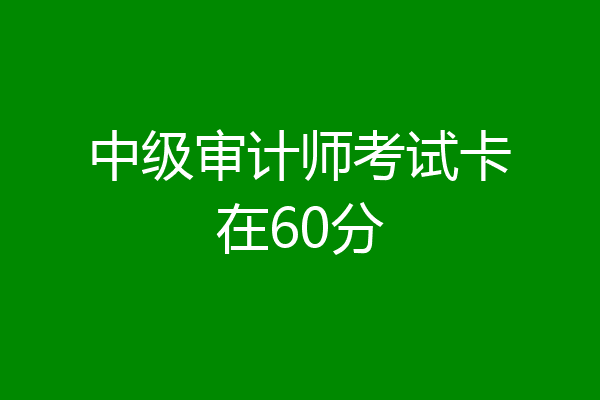 中级审计师考试卡在60分