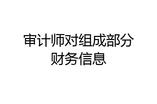 审计师对组成部分财务信息