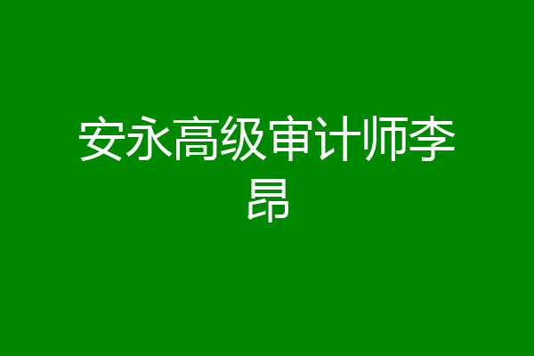 安永高级审计师李昂