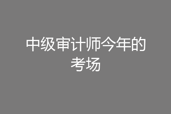 中级审计师今年的考场