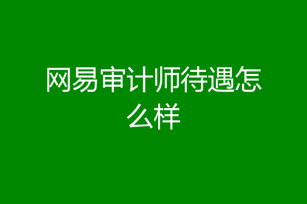 网易审计师待遇怎么样