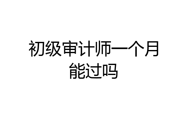 初级审计师一个月能过吗