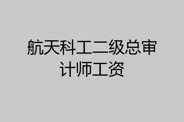 航天科工二级总审计师工资