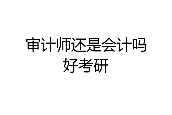 审计师还是会计吗好考研