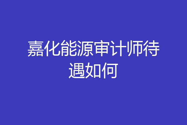 嘉化能源审计师待遇如何