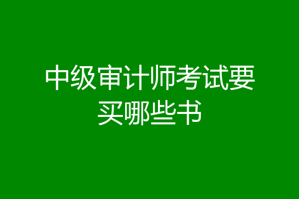 中级审计师考试要买哪些书