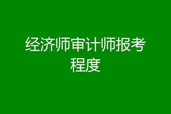 经济师审计师报考程度