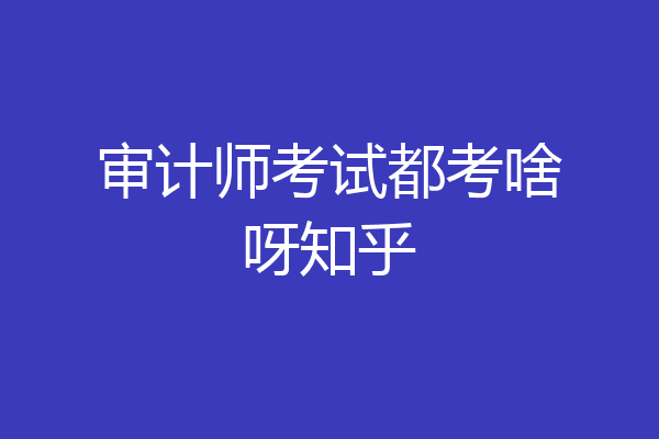 审计师考试都考啥呀知乎