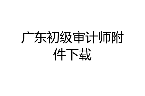 广东初级审计师附件下载