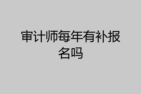 审计师每年有补报名吗