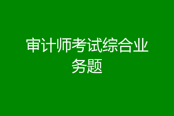 审计师考试综合业务题