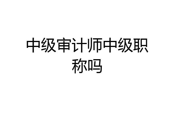 中级审计师中级职称吗