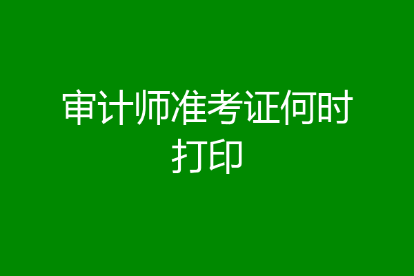 审计师准考证何时打印