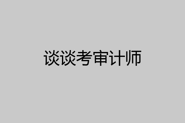 谈谈考审计师