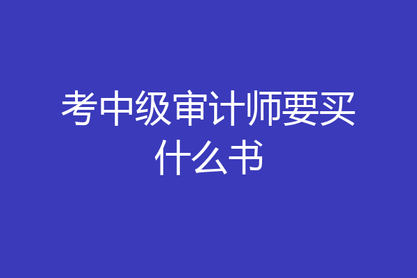 考中级审计师要买什么书