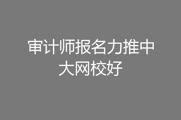 审计师报名力推中大网校好
