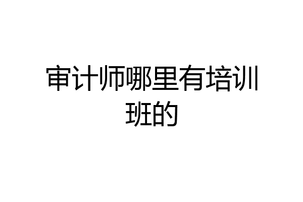 审计师哪里有培训班的