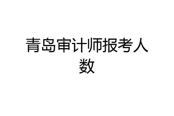 青岛审计师报考人数