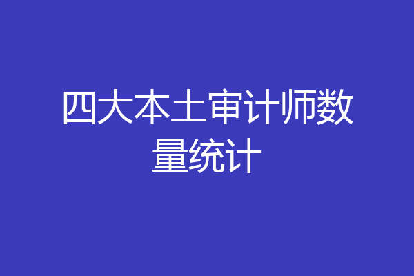 四大本土审计师数量统计