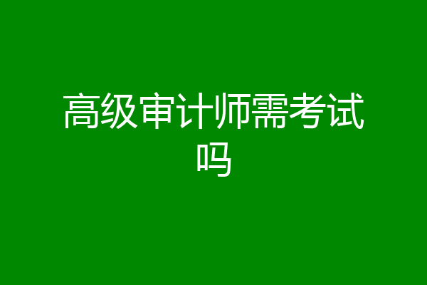 高级审计师需考试吗