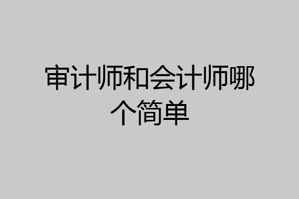 审计师和会计师哪个简单
