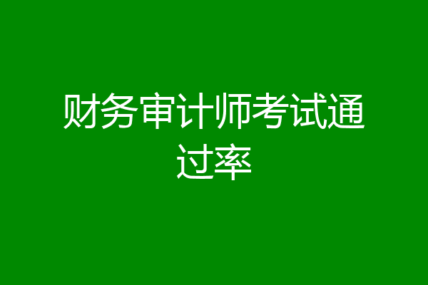 财务审计师考试通过率