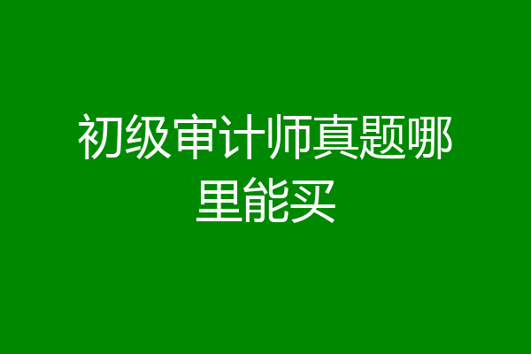 初级审计师真题哪里能买