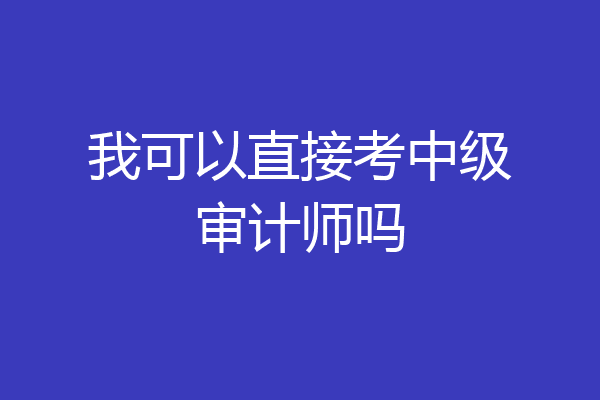 我可以直接考中级审计师吗