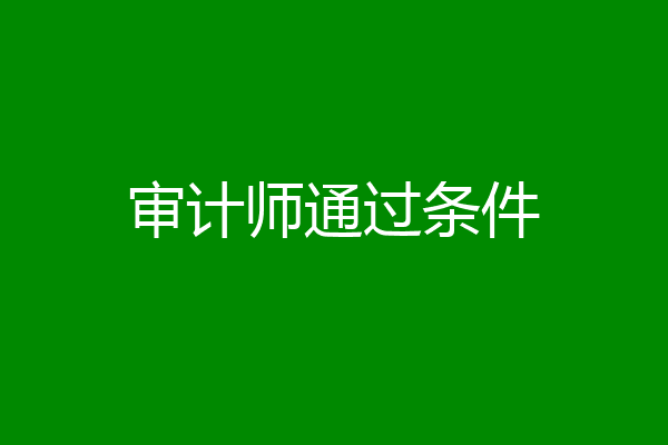 审计师通过条件