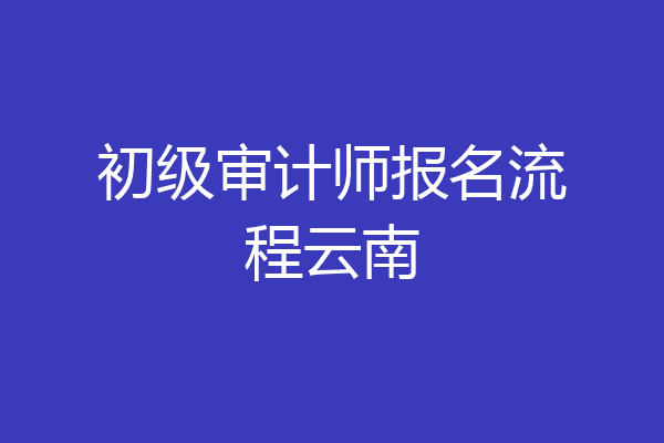 初级审计师报名流程云南