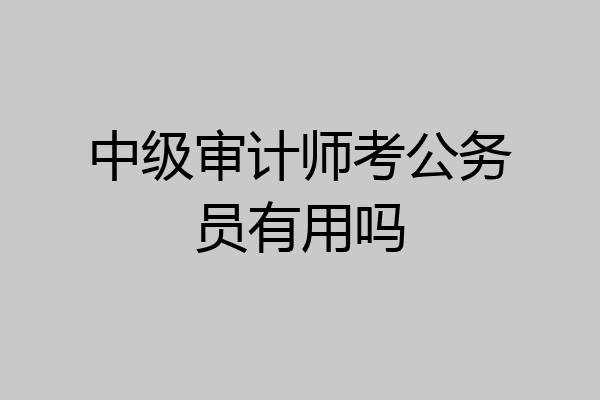 中级审计师考公务员有用吗