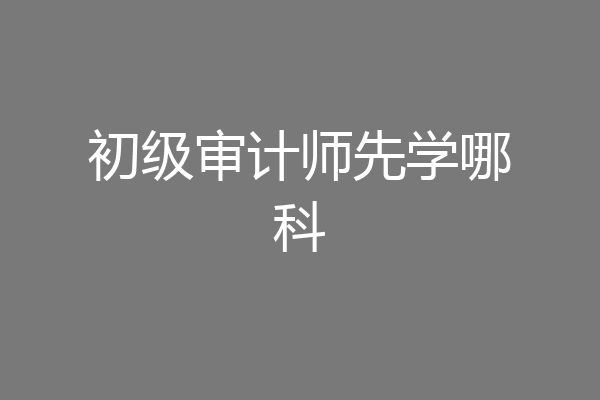 初级审计师先学哪科