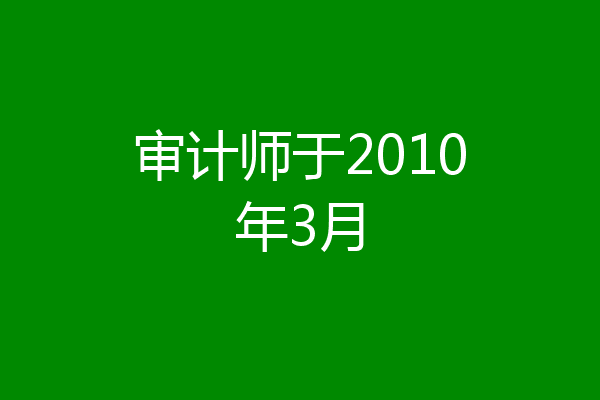 审计师于2010年3月