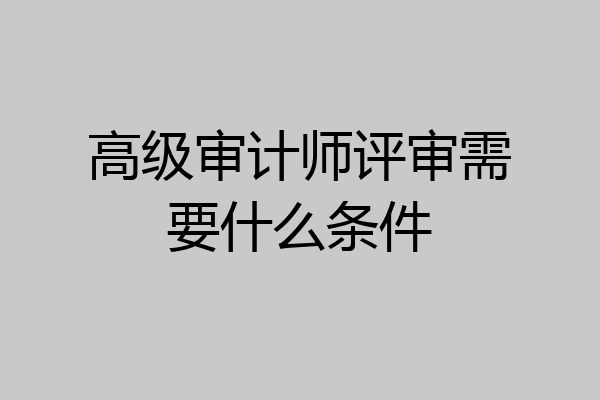 高级审计师评审需要什么条件