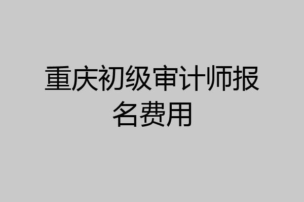 重庆初级审计师报名费用