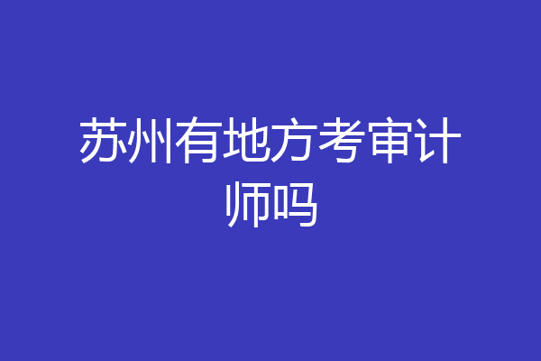 苏州有地方考审计师吗