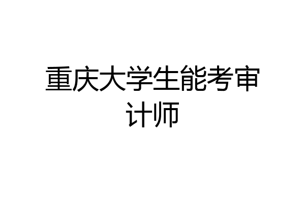 重庆大学生能考审计师